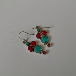 World Market Coral and Turquoise earrings